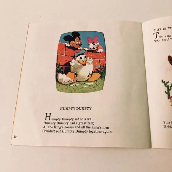 Vintage 1979 Mother Goose Rhymes Disney Read Along Book Only  No Tape - Picture 13 of 16